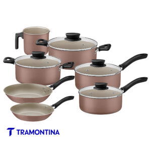 Bateria de cocina 7 piezas Linz rosa - Tramontina