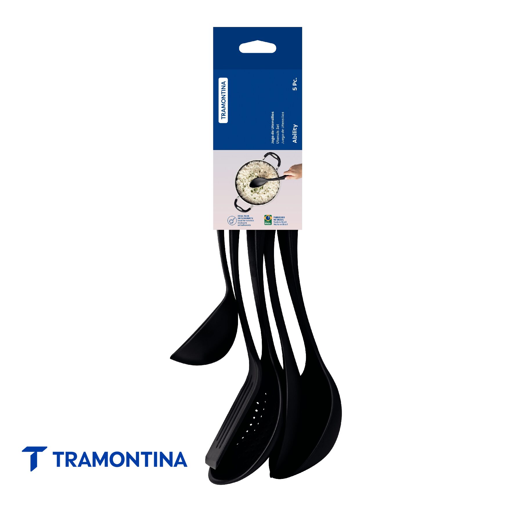 Jgo de Utensilios Ability Negro 5 Pzas - Tramontina