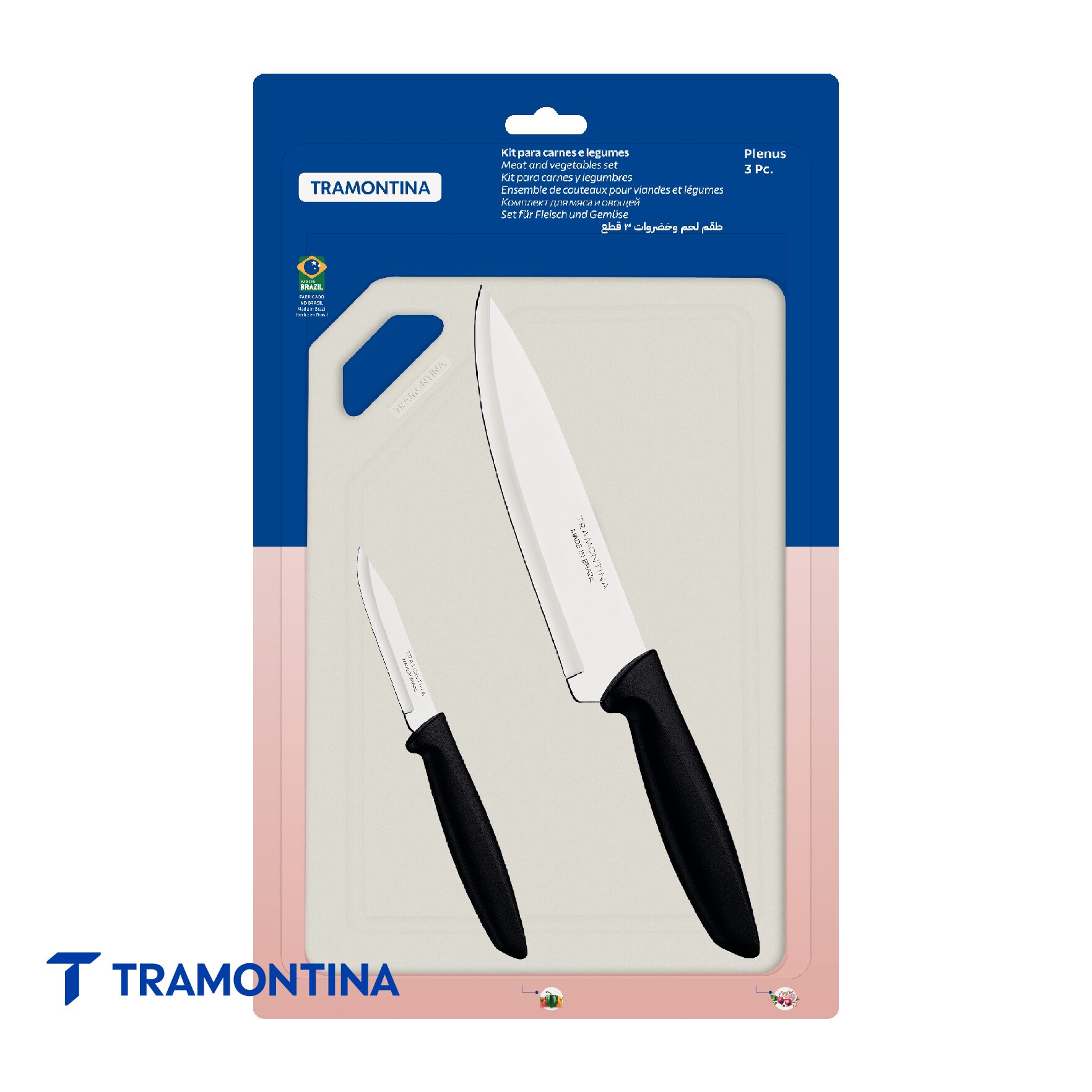 Kit para Carnes y Legumbres + Tabla para Cortar 3 Piezas - Tramontina