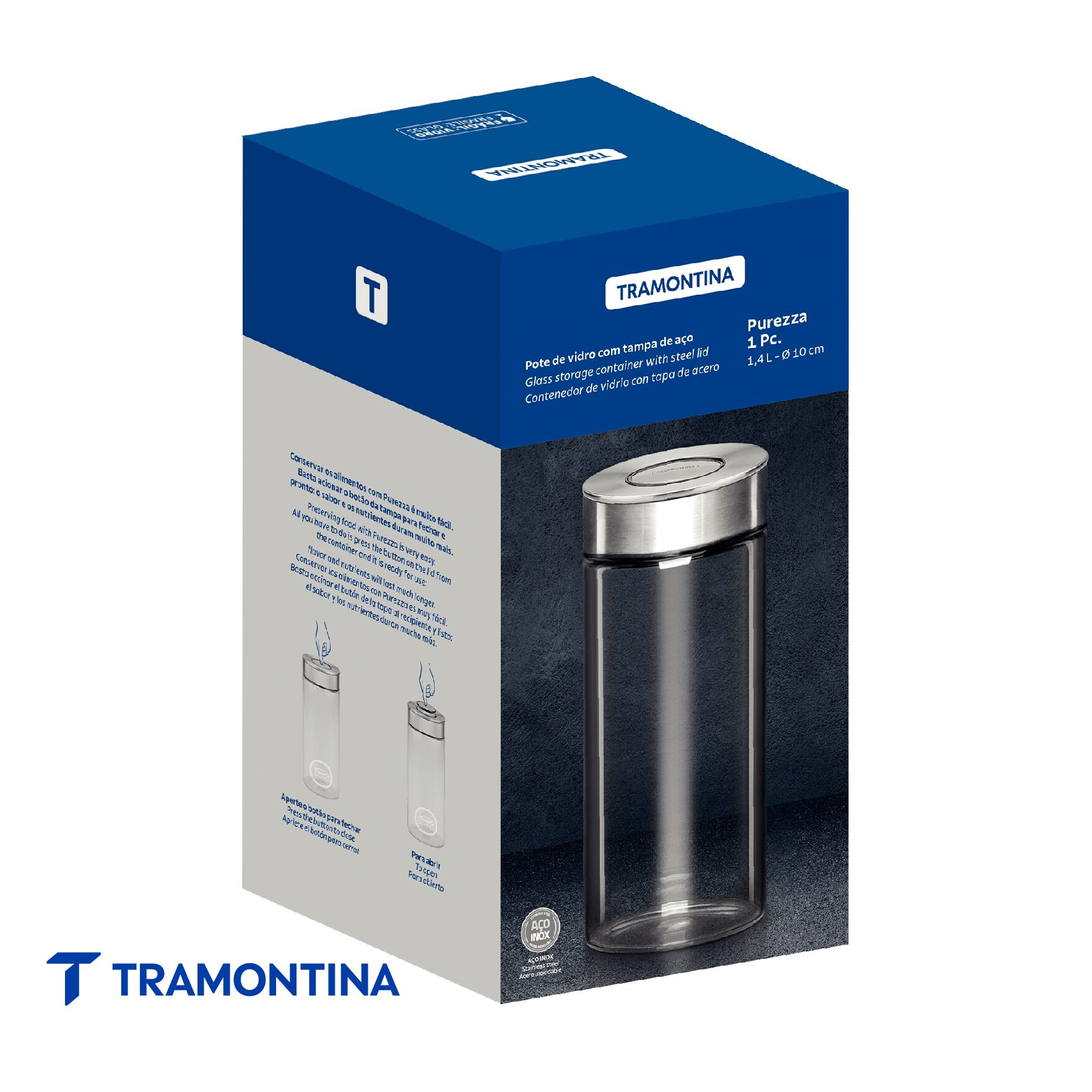 Contenedor de vidrio 1,4l - Tramontina