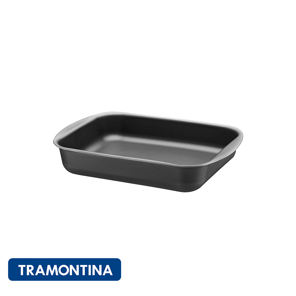 Asadera rectangular honda 22 cm. negra - Starflon - Tramontina