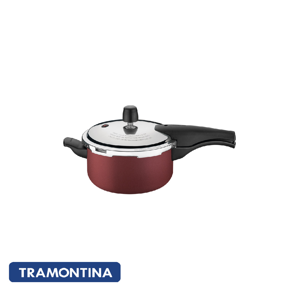 Olla a presión 20cm aluminio, asa Baquelita, bordeaux- Tramontina.