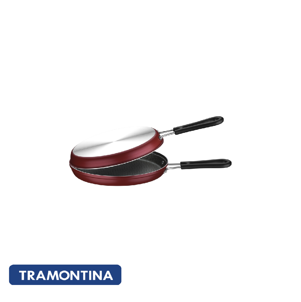 Omeletera doble de teflon -Versalhes - color rojo 24 CM-Tramontina