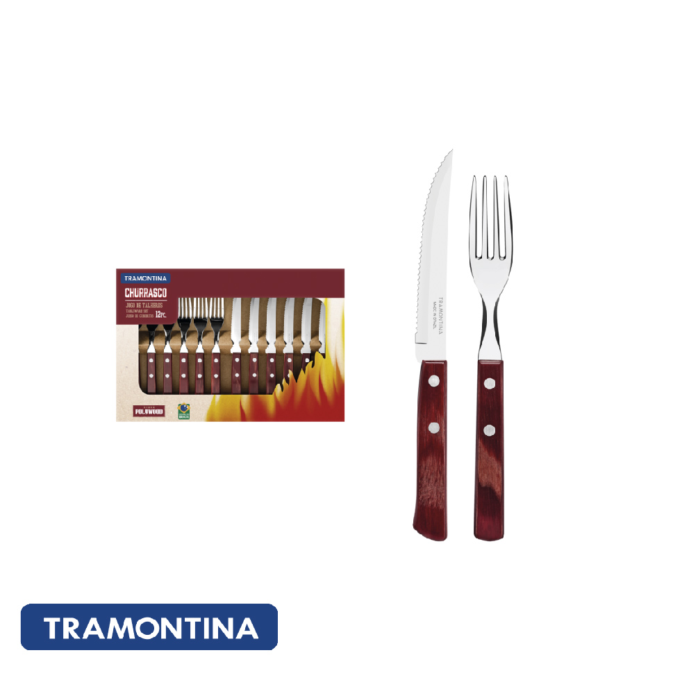 Cubiertos 12 pzs. madera roja - Polywood - Tramontina