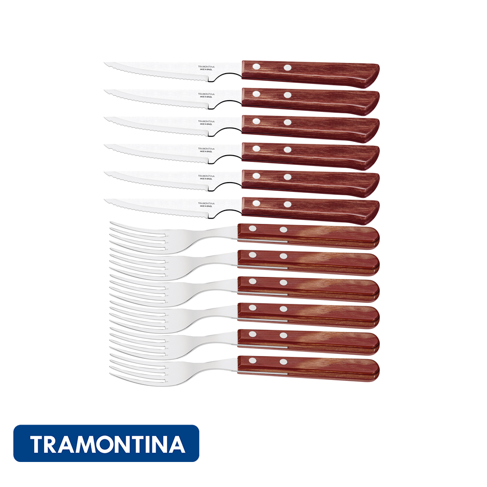 Juego de cubiertos 12 pzs. madera roja - Polywood - Tramontina