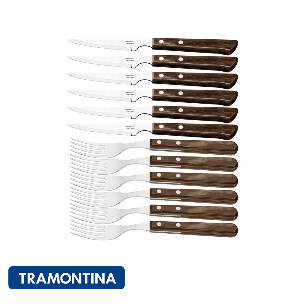 Juego de cubiertos 12 pzs. madera marron - Polywood - Tramontina