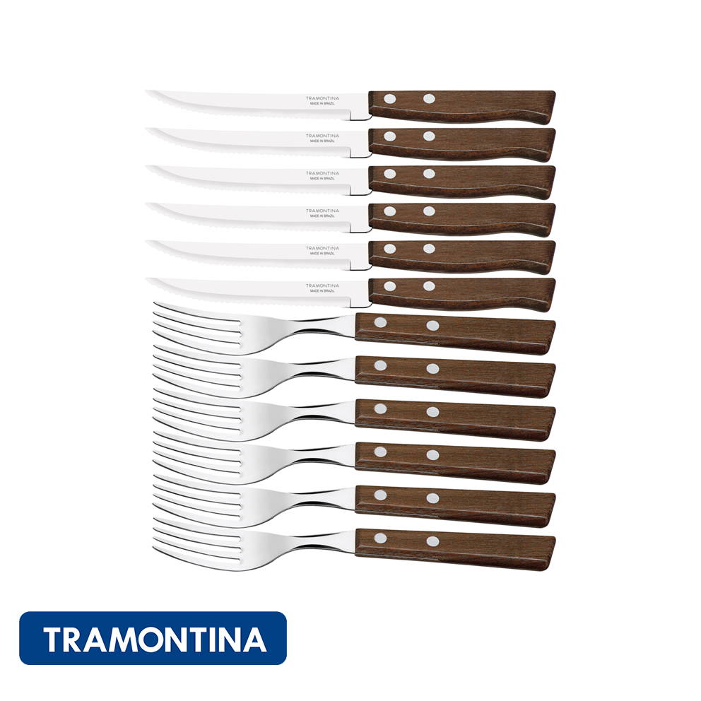 Cubiertos 12 pzs. mango madera - Tradicional - Tramontina