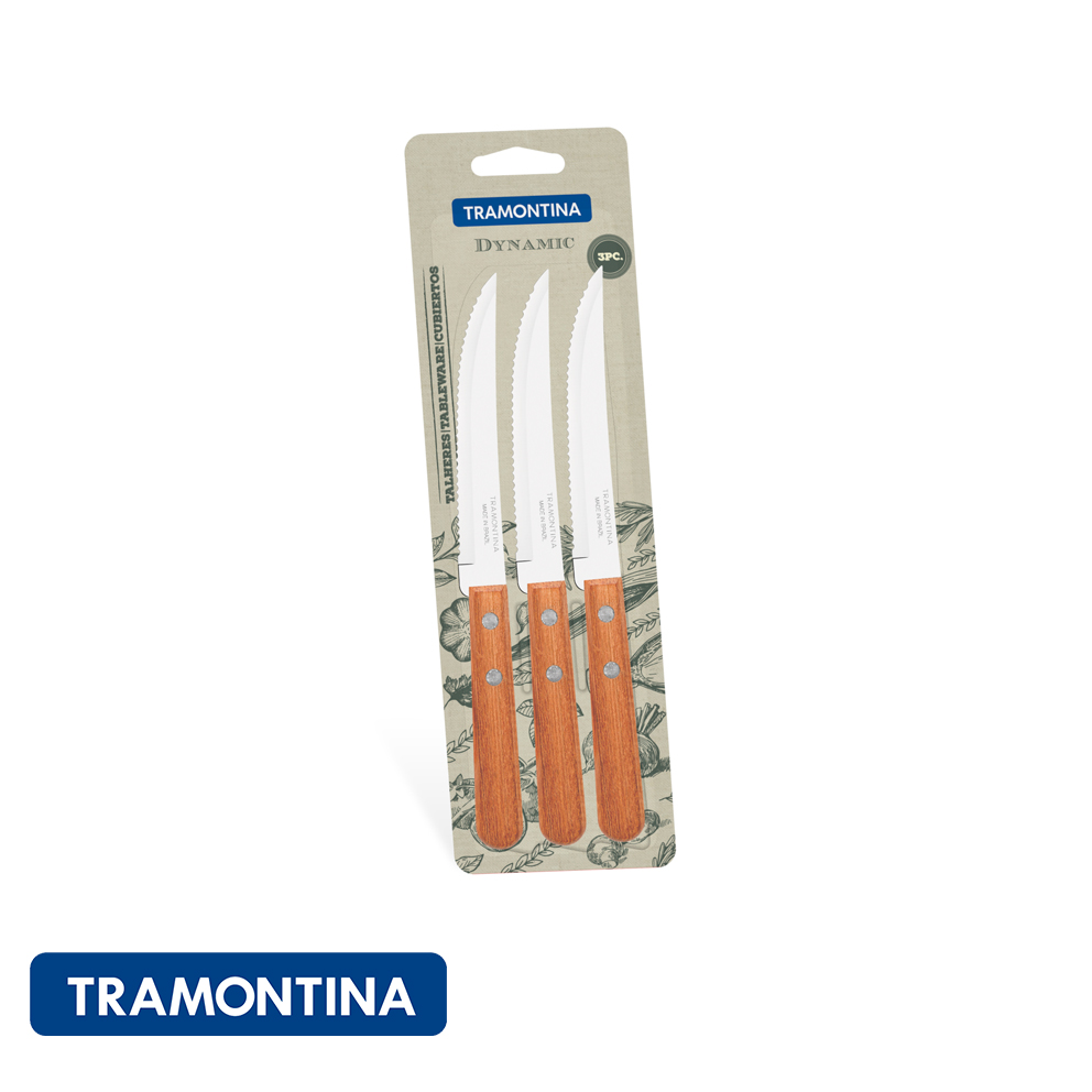 Cuchillo de mesa 3 pzs. en blister - Dynamic - Tramontina.
