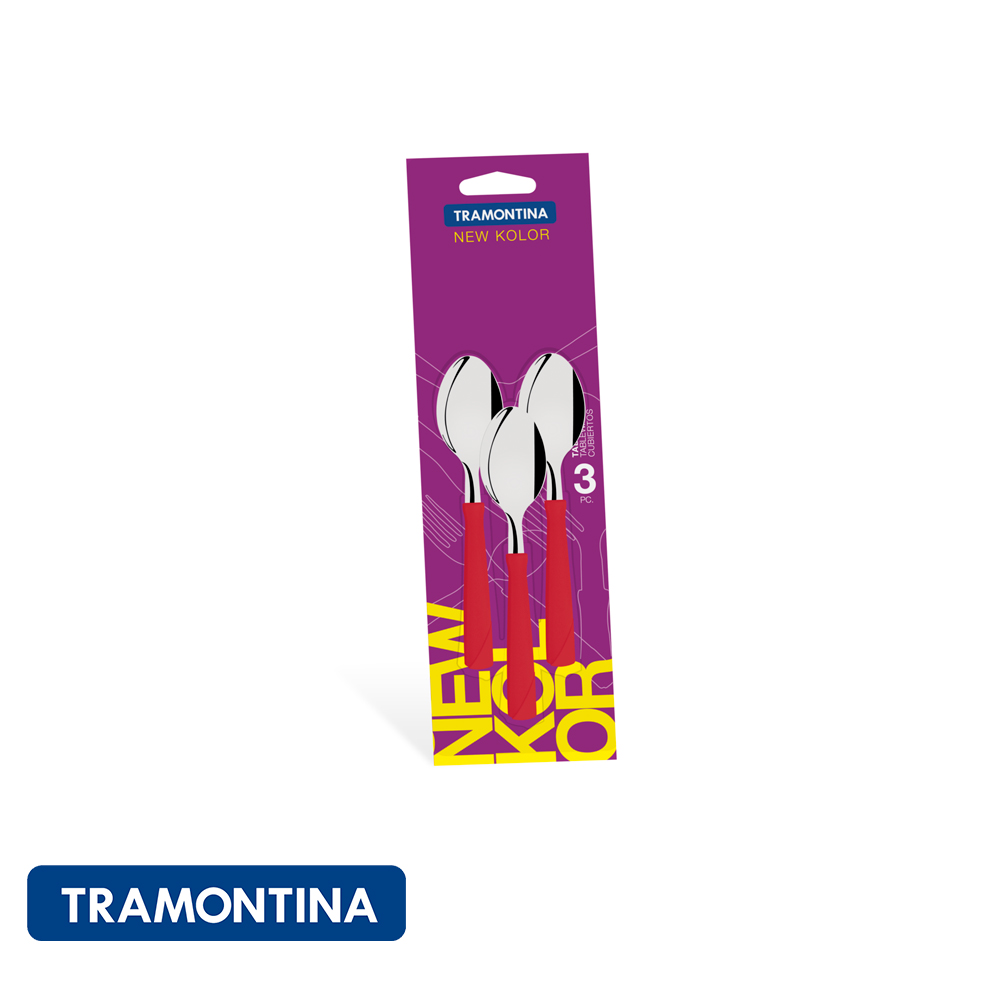 Cuchara de mesa, rojo (Pack x 3)- New Kolor -Tramontina