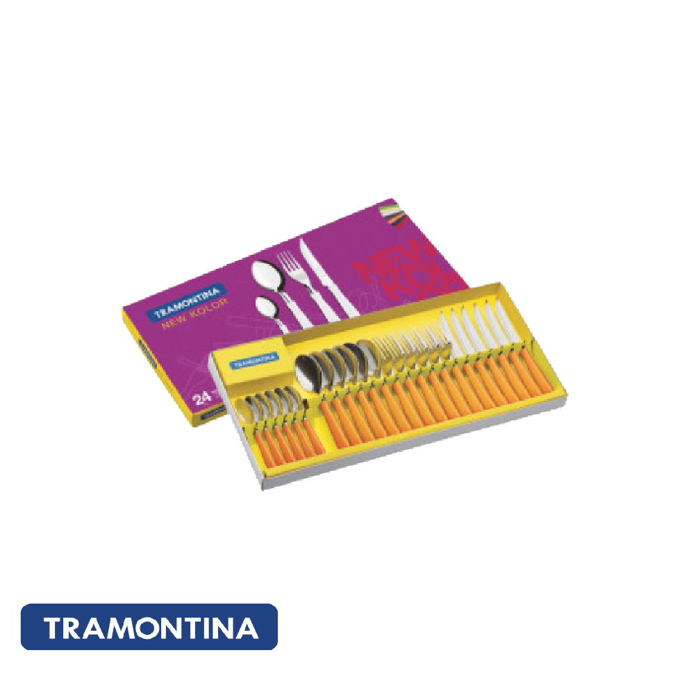 Juego de cubiertos, color naranja (24 PZAS.)-Tramontina New Kolor.