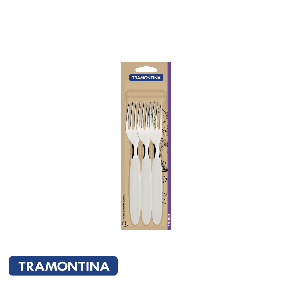 Tenedor de mesa, color blanco (3 PZAS.)-Tramontina Ipanema.
