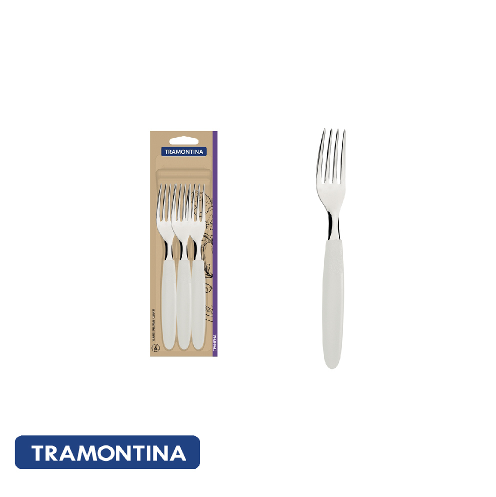 Tenedor de mesa, color blanco (3 PZAS.)-Tramontina Ipanema. - Imagen 2