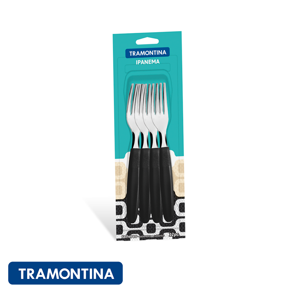 Tenedor de mesa, negro 12 pzs.- Ipanema Tramontina