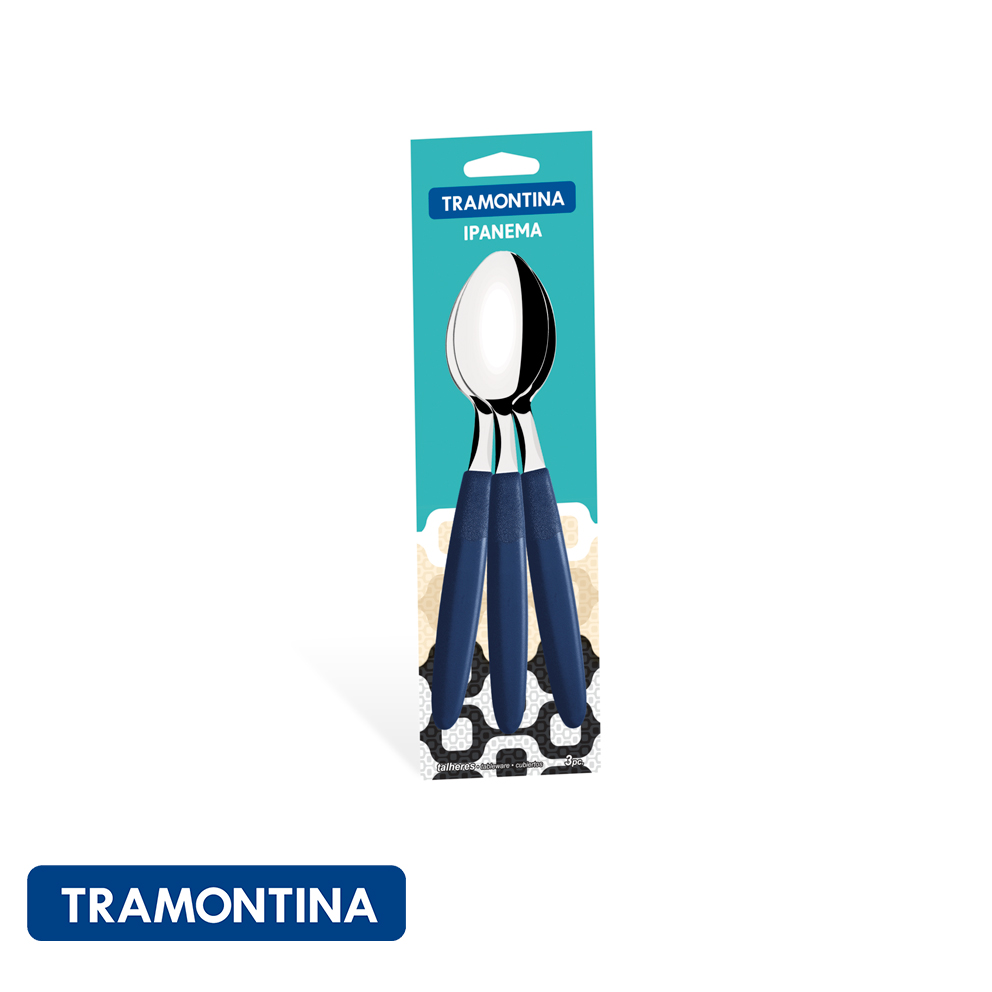 Cuchara de mesa, azul 3 pzs. - Ipanema -Tramontina