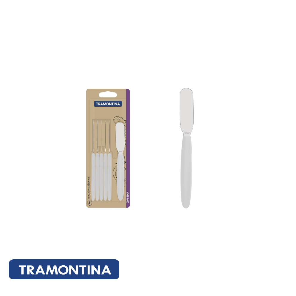 Juego 6 espátulas para manteca , blancas - Ipanema- Tramontina