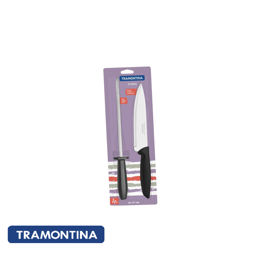 Juego cuchilla + chaira - 2 pzs. Plenus-Tramontina.