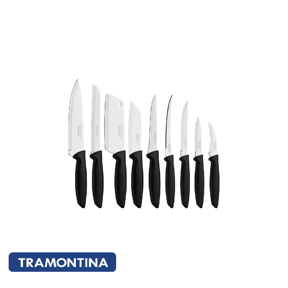 Juego de cuchillas mango negro (9 pzas) - Plenus - Tramontina