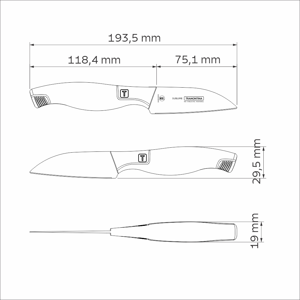 Cuchillo legumbres / fruta. 3 sublime - Tramontina - Imagen 3
