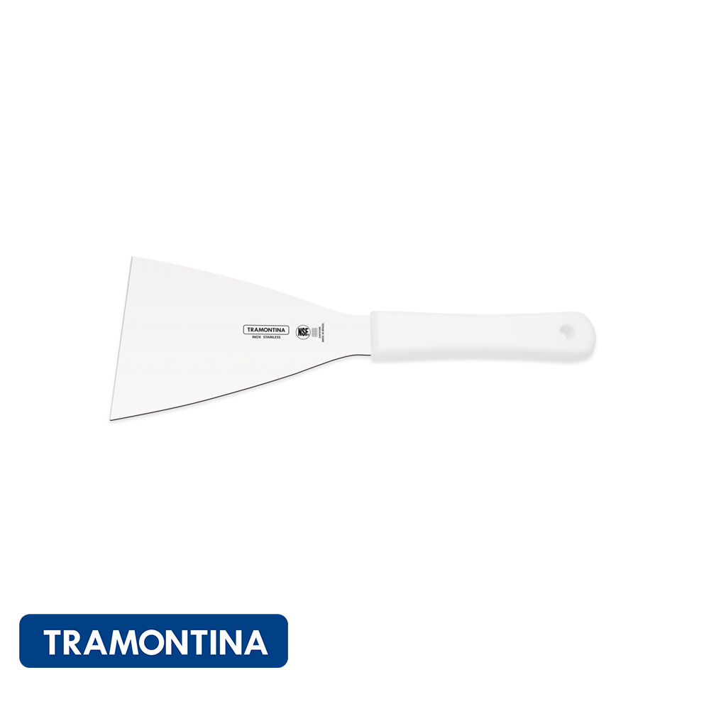 Espátula para hamburguesas 5"x 4", en color blanco -Tramontina Profesional.