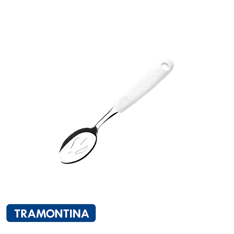 Cuchara para ensalada acero inox mango blanco-Tramontina.