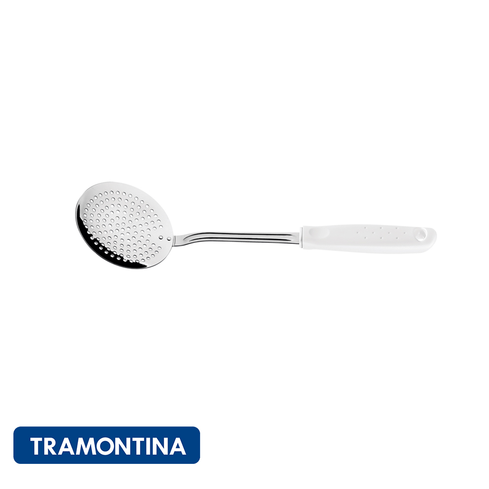 Espumadera ac.inox. c/mango blanco - Utilita -Tramontina