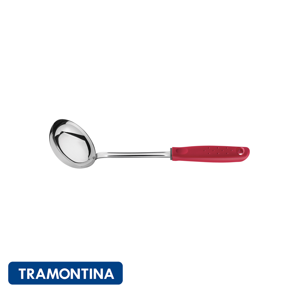 Cucharón ac. inox. c/mango rojo - Utilita -Tramontina
