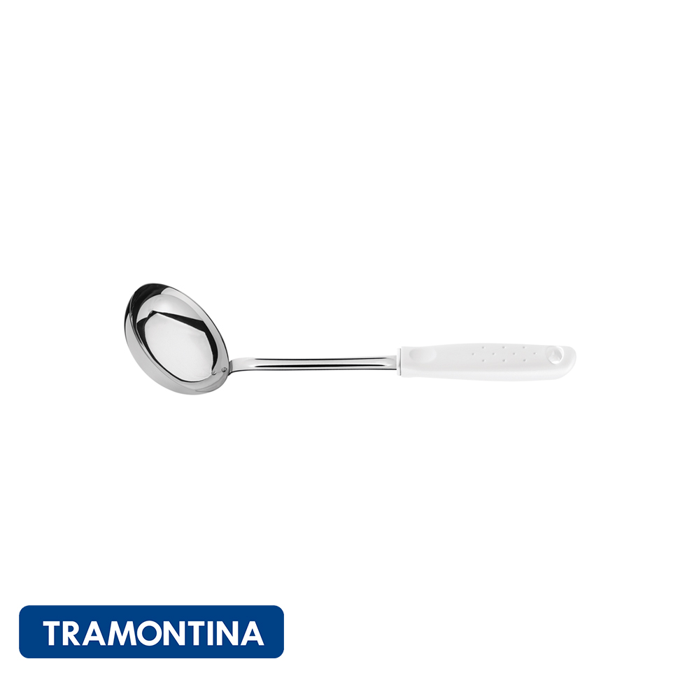 Cucharón ac. inox. c/mango blanco - Utilita -Tramontina