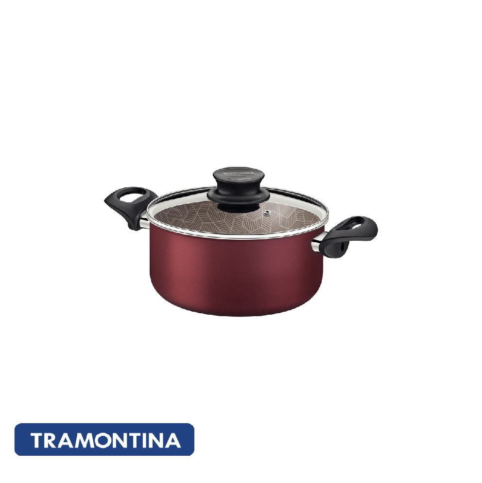 Cacerola 2 asas con tapa de vidrio 24 cm 8L Paris - Tramontina