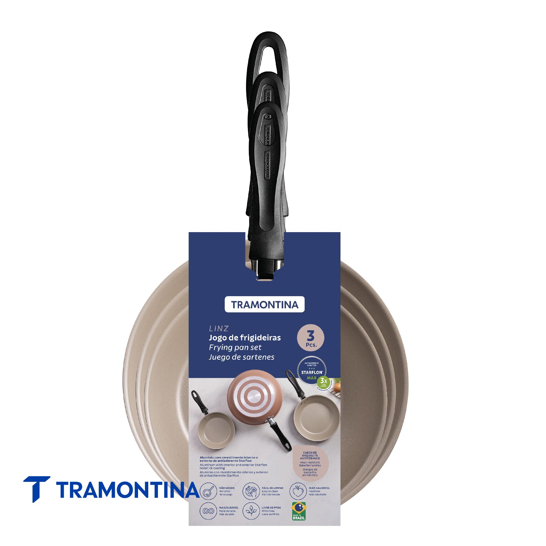 Juego de sartenes Turim en 3 Piezas - Tramontina