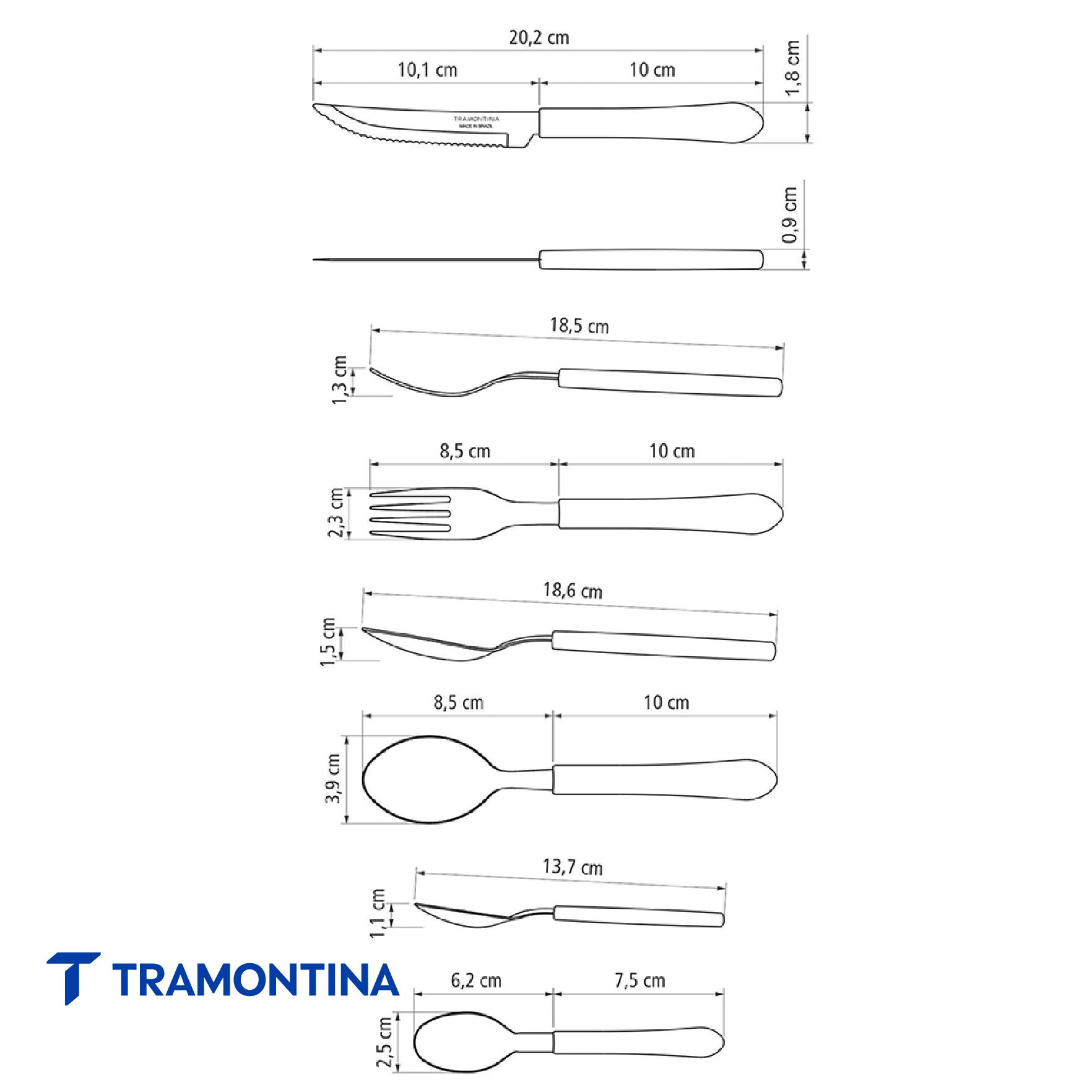 Juego de Cubiertos Leme Gris 20 Piezas - Tramontina - Imagen 2
