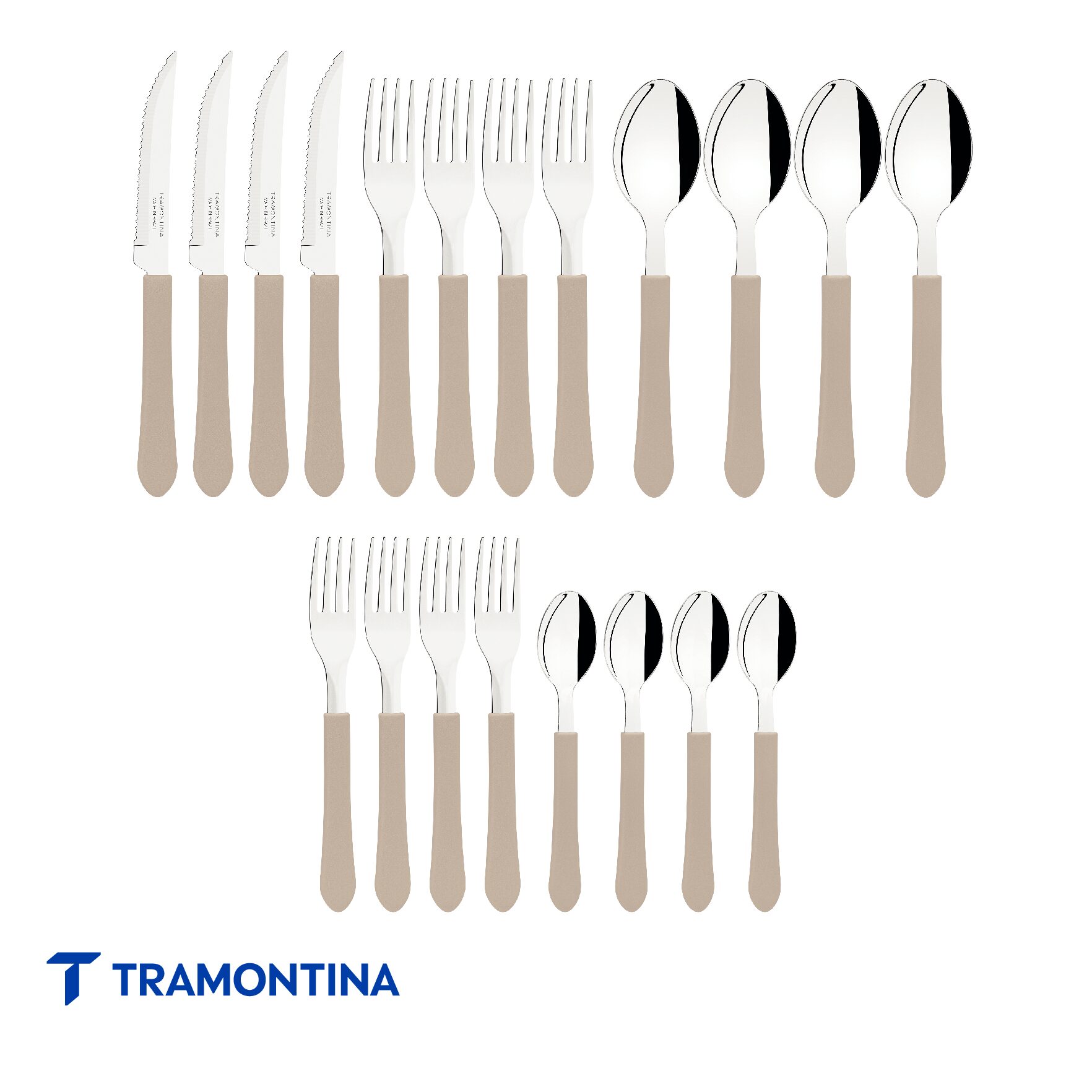 Juego de Cubiertos Leme Gris 20 Piezas - Tramontina - Imagen 3
