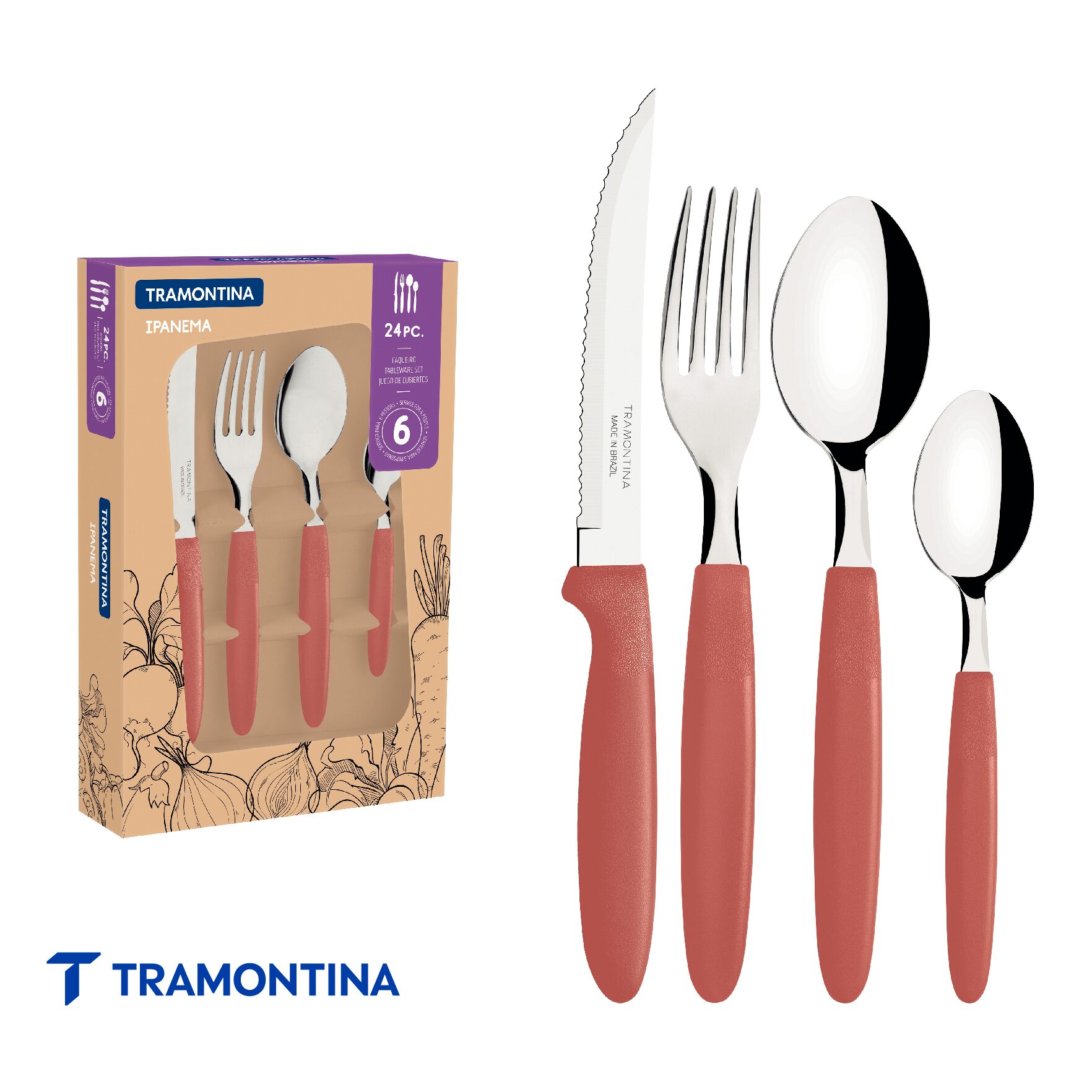 Juego de Cubiertos Ipanema 24 Piezas - Tramontina - Imagen 2