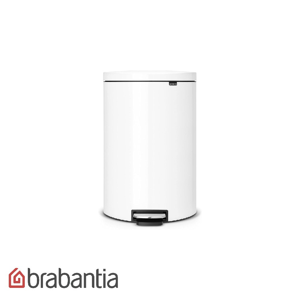 Cubo con pedal blanco 40 L Flat.-BRABANTIA