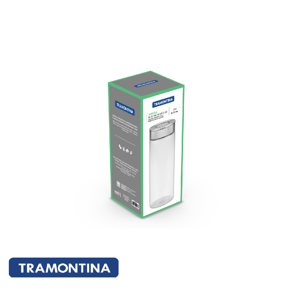 Frasco de vidrio con tapa de acero 1,8L - Tramontina. - Imagen 5