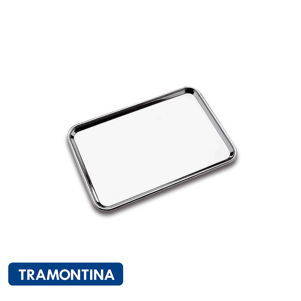 Bandeja rectangular de acero inox.-Tramontina Service.