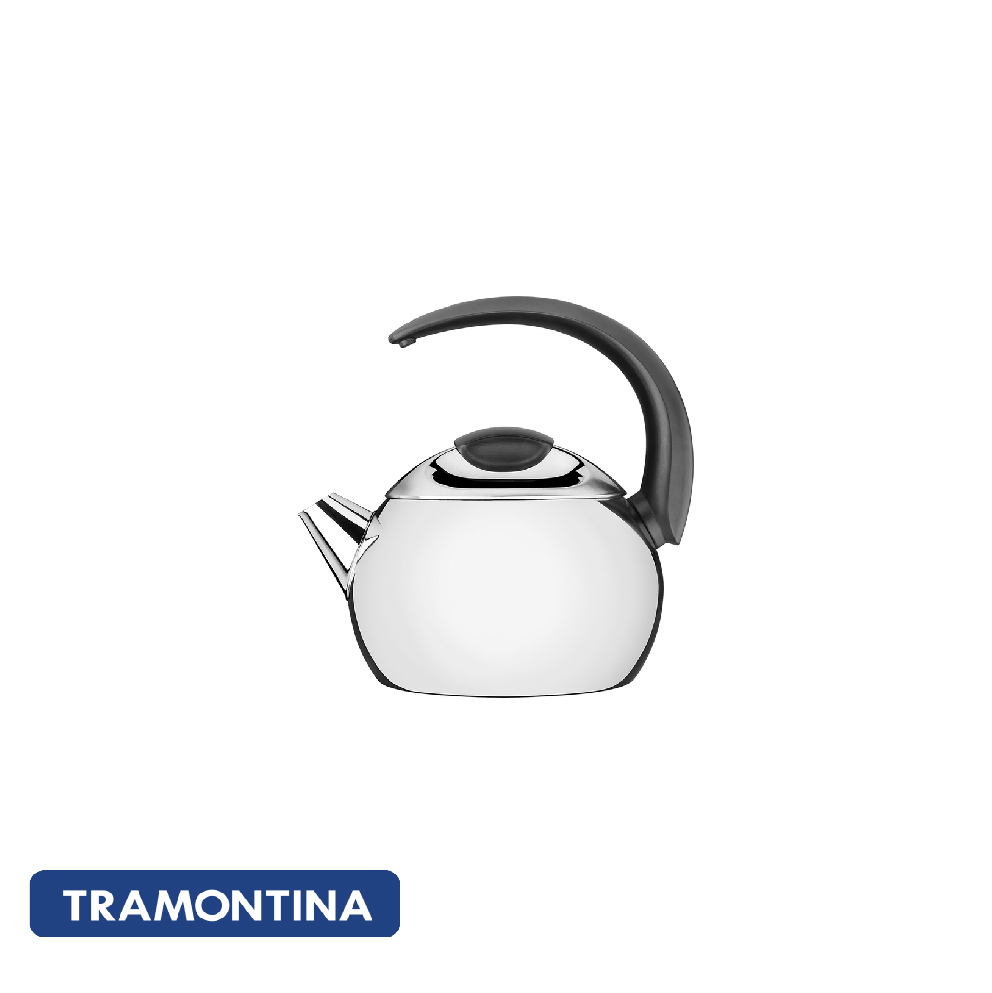 Caldera ac. inox. sin silbato 2,25 L, mango negro - Tramontina.