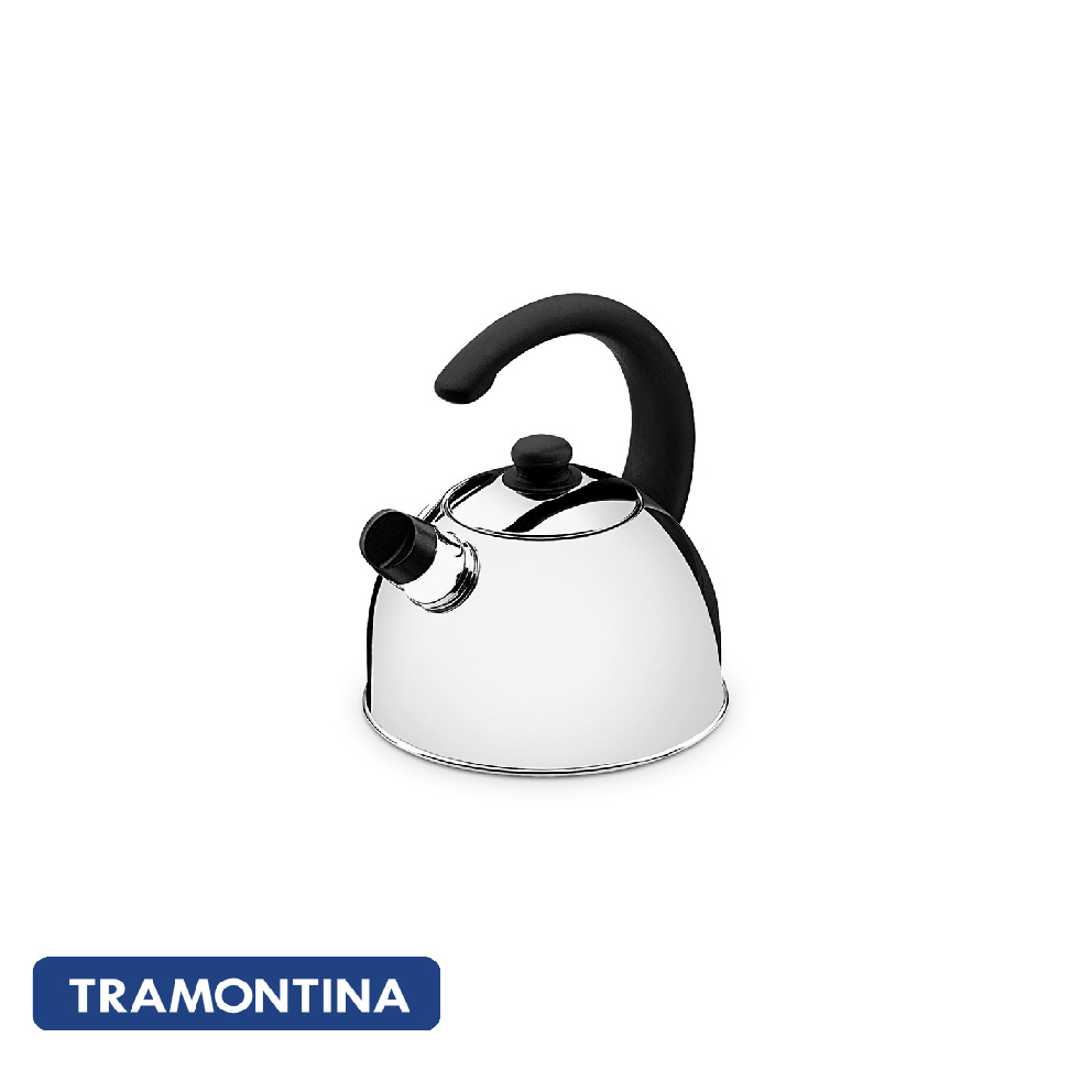 Caldera ac. inox. con silbato, 2.10 Lts. mango negro - Tramontina.