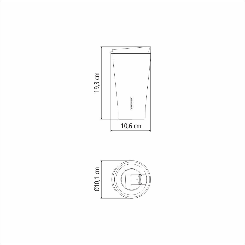 Vaso termico con tapa blanca - Tramontina - Imagen 3