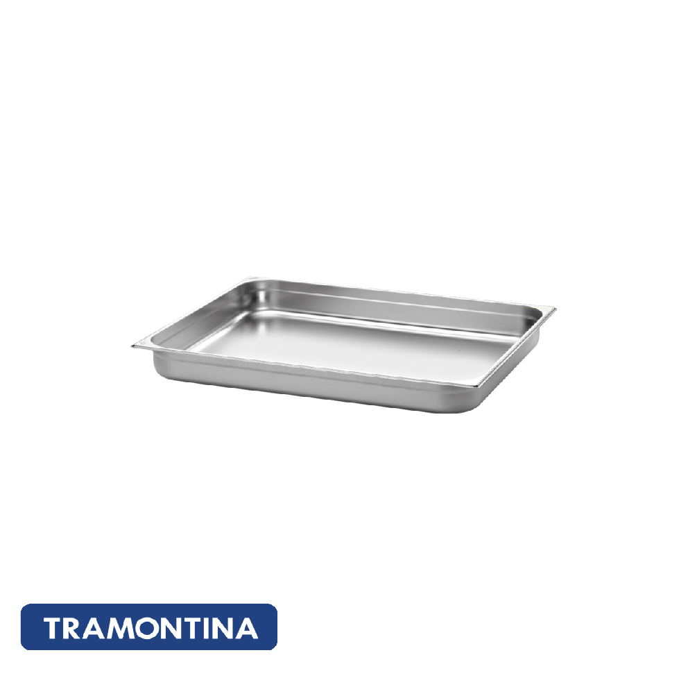 Fuente de acero inox, sin asas profundidad 20mm - Tramontina.