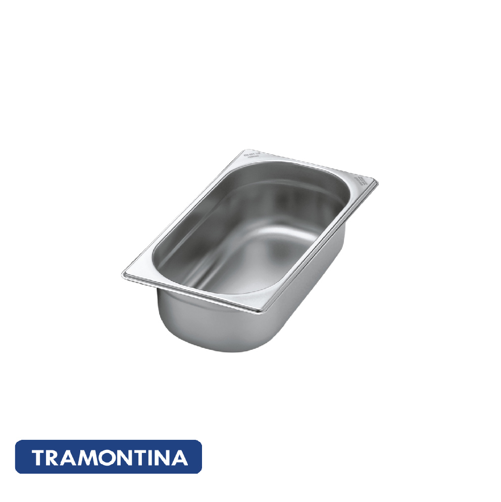 Fuente de acero inox, sin asas profundidad 65mm - Tramontina.