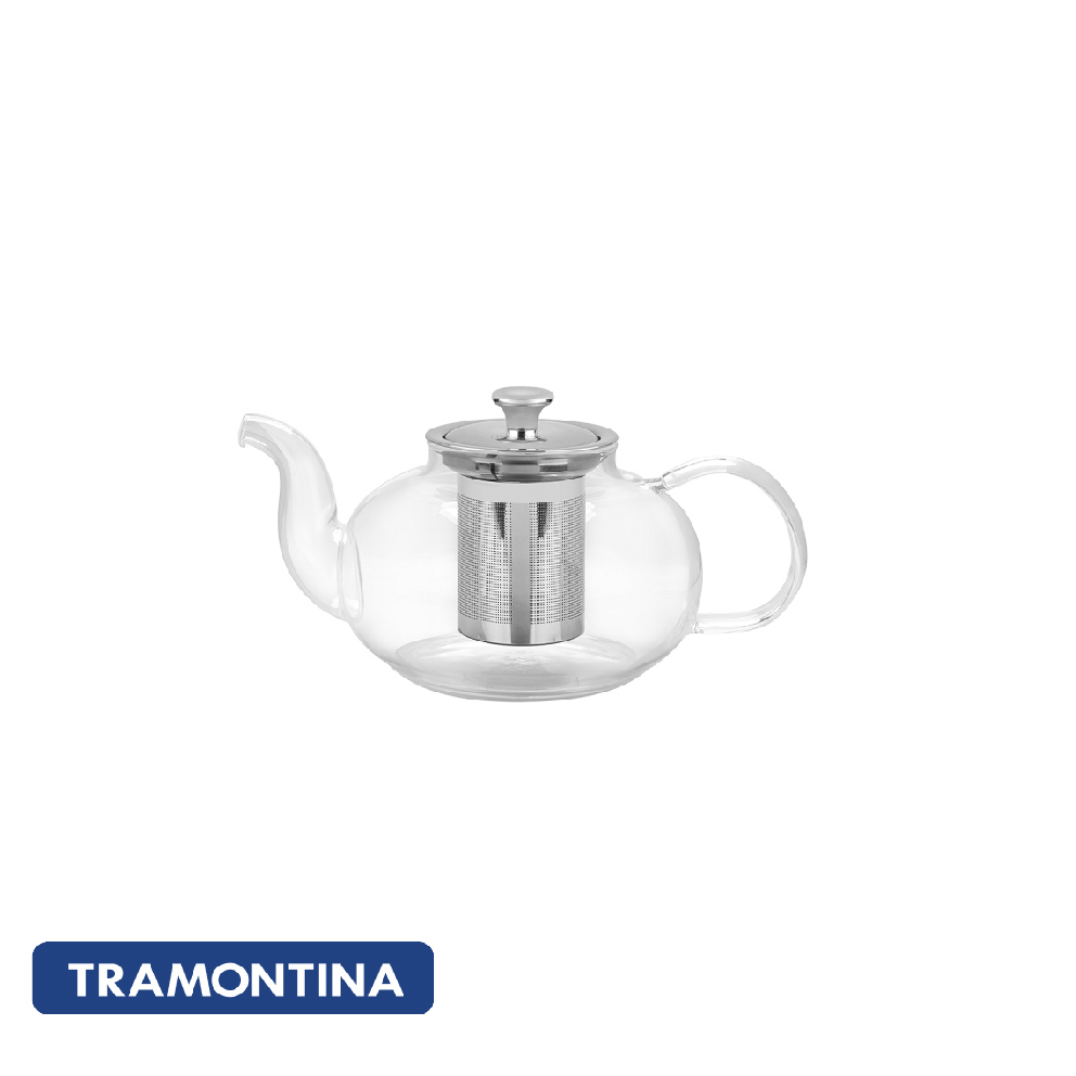 Tetera de vidrio 1L mango negro - Tramontina.