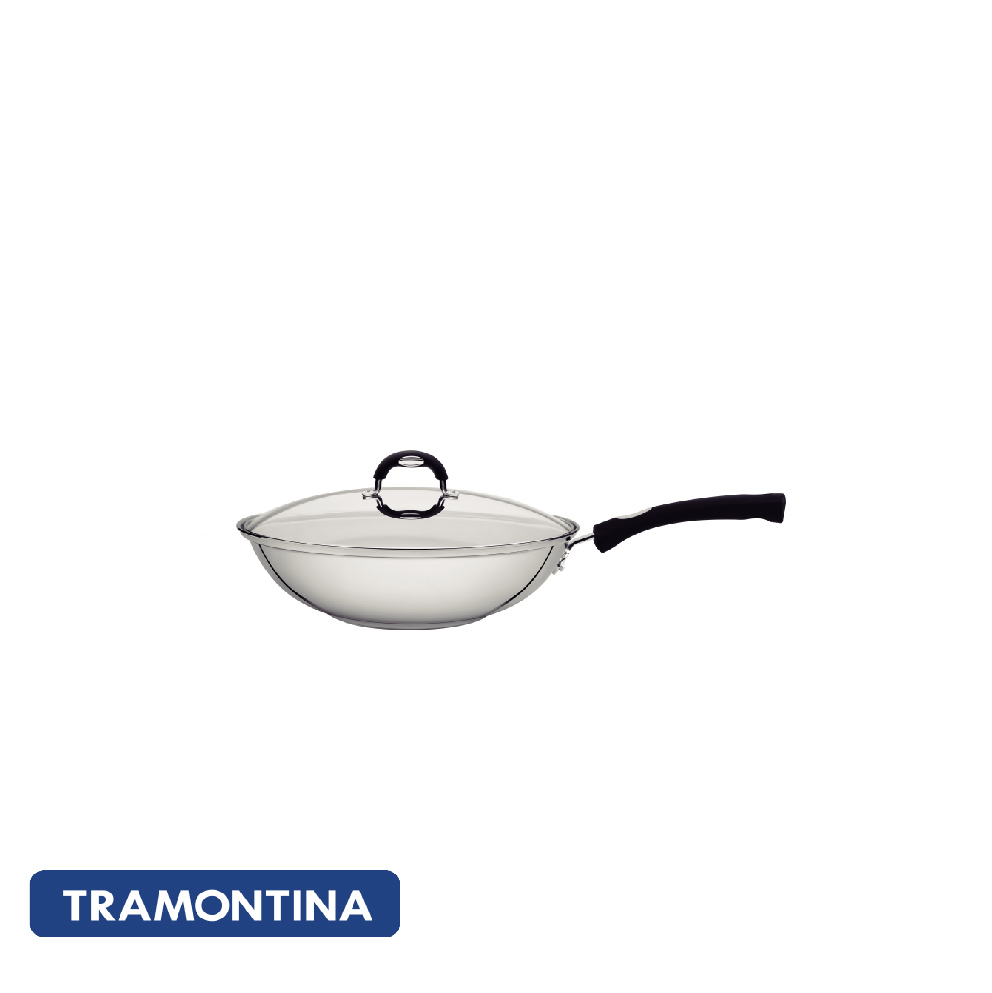 Wok acero inox. c/tapa - Solar -Tramontina