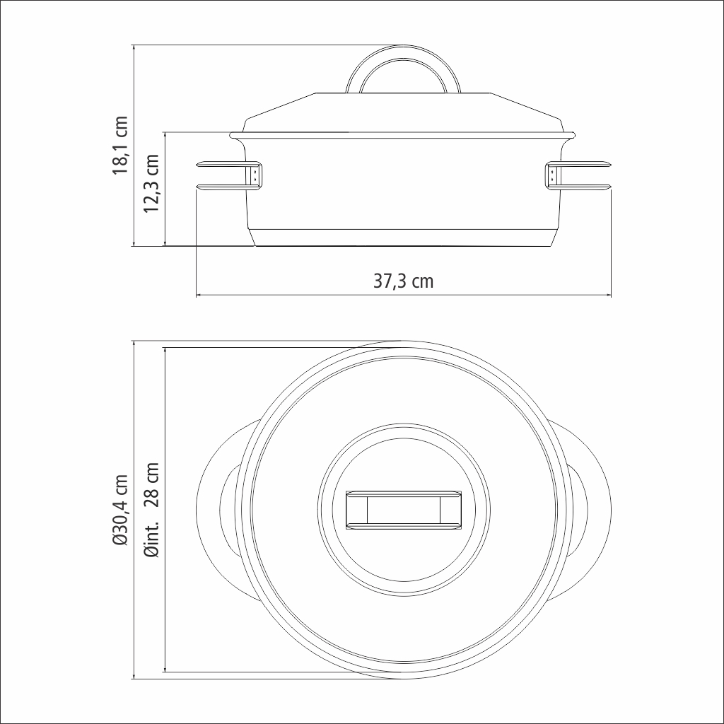 Cacerola con mango y tapa, 6,50 L-Tramontina Solar. - Imagen 2