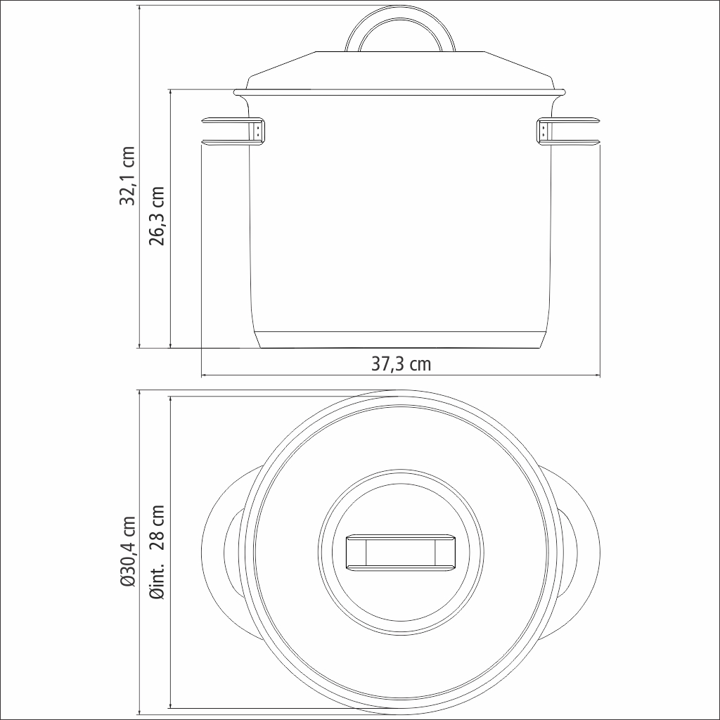 Olla alta c/asas y tapa solar 15,7lts 28cm - Tramontina - Imagen 2