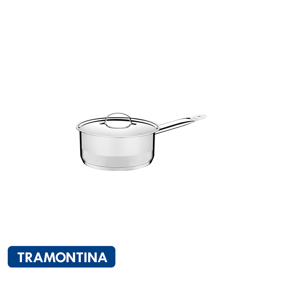 Cacerola con mango y tapa, acero inox. 1,3 L-Tramontina Profesional Gourmet.