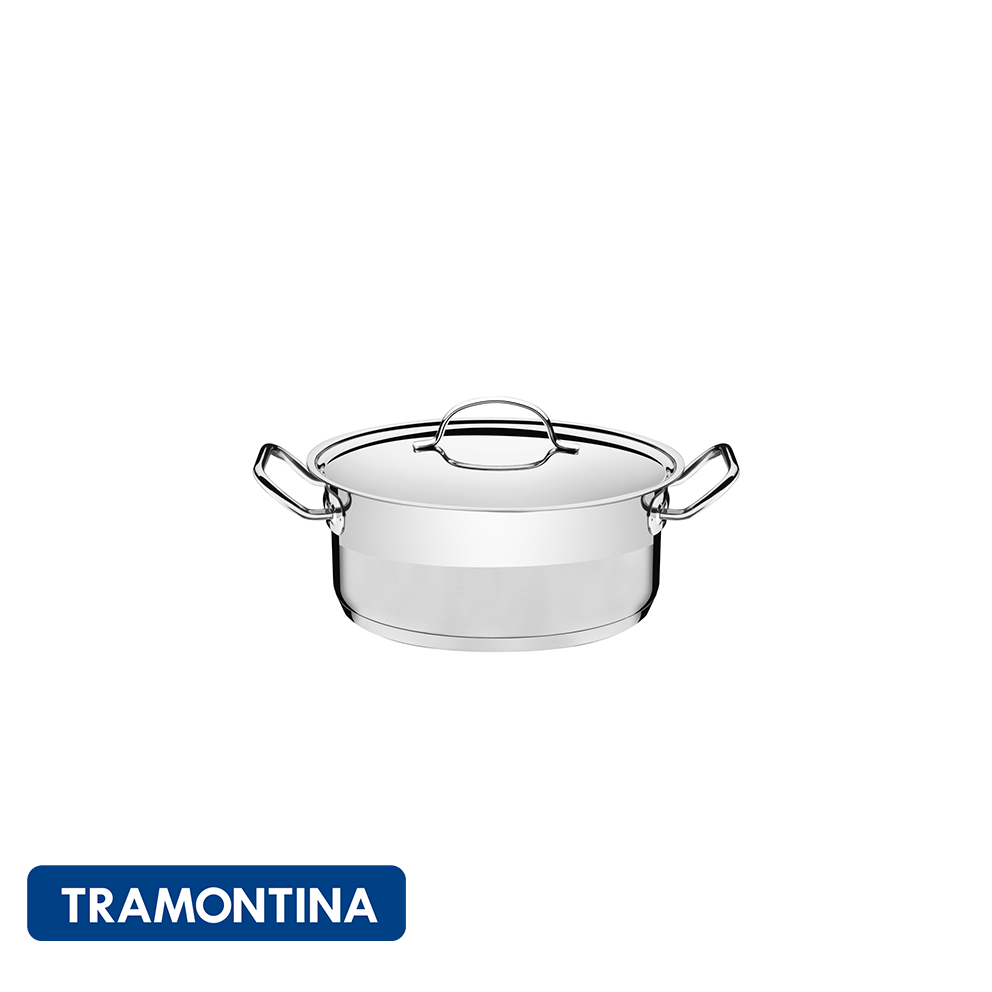 Cacerola con mango y tapa, acero inox. 2,5 L-Tramontina Profesional Gourmet.