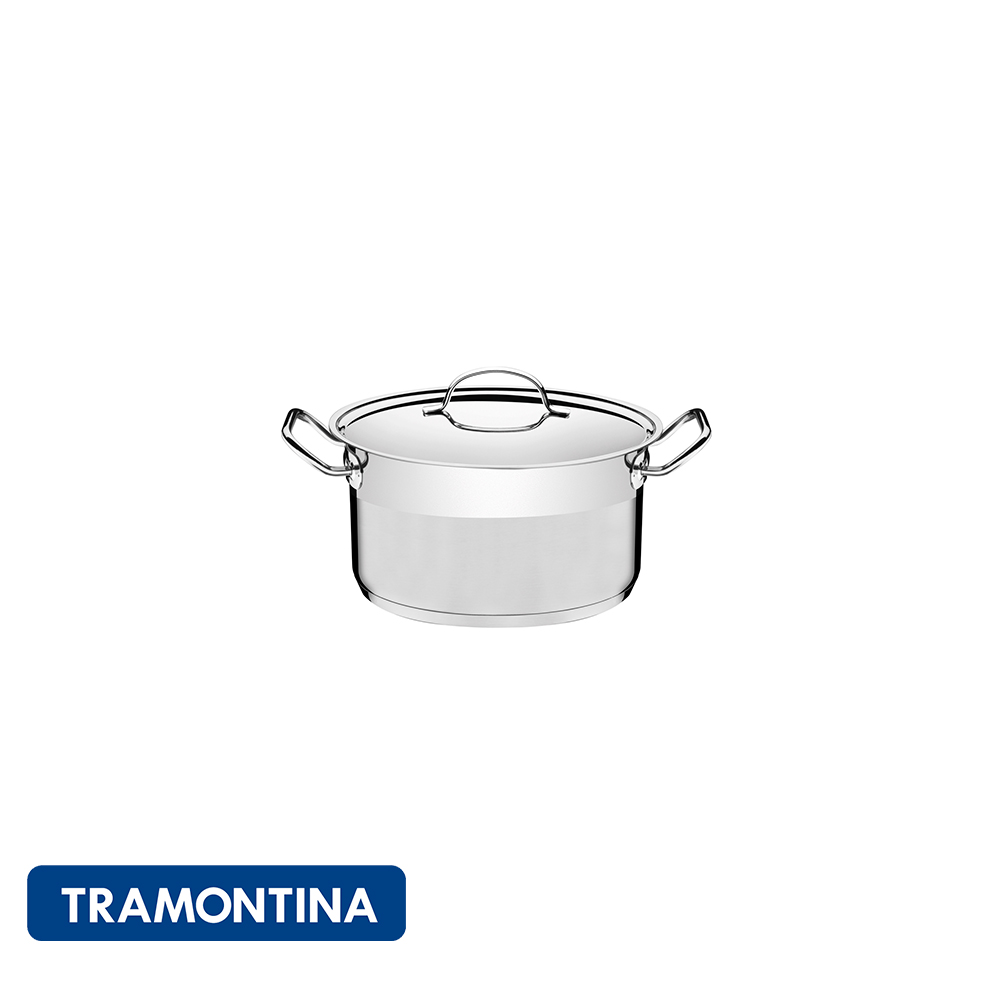 Cacerola con mango y tapa, acero inox. 1,7 L-Tramontina Profesional Gourmet.