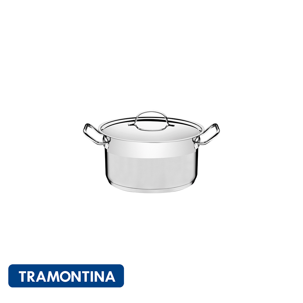 Cacerola con mango y tapa, acero inox. 3,3 L-Tramontina Profesional Gourmet.
