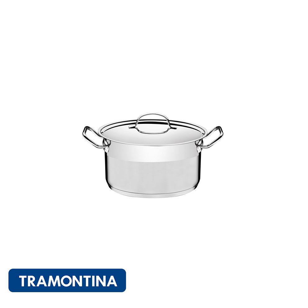 Cacerola con mango y tapa, acero inox. 5,7 L-Tramontina Profesional Gourmet.