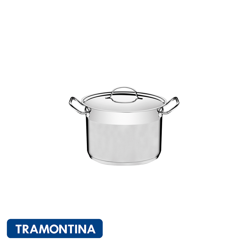 Olla con tapa, acero inox. 7 L-Tramontina Profesional Gourmet.